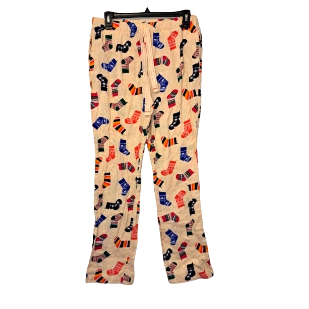 Old Navy Flannel Stocking Sock Print Pajama Pants PJs Size Small